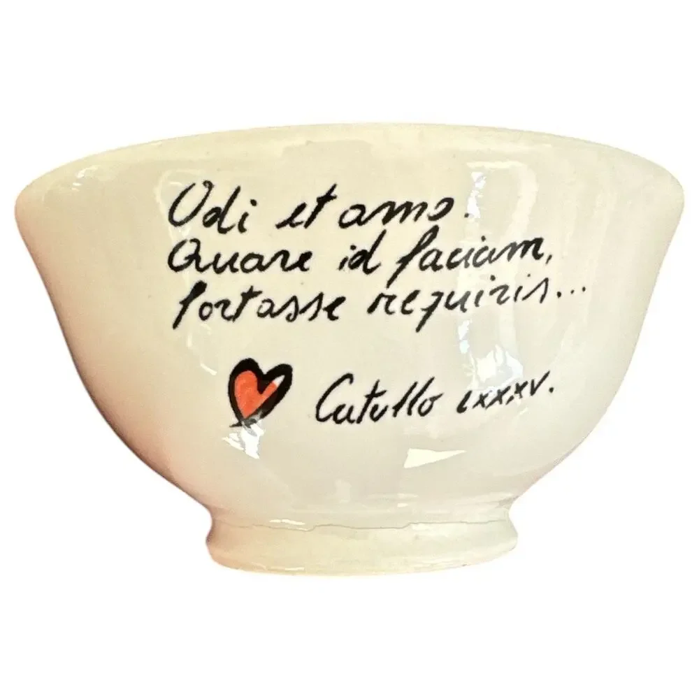 Quadrifoglio Ceramics Made in Italy Latin Quote Set of 2 Cereal Bowls